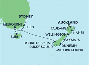 Australia New Zealand Cruise Map